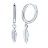 Yumilok Womens Mens 925 Sterling Silver Creative Feather Hoops Earrings