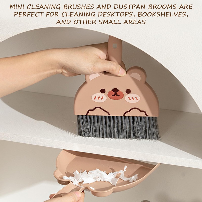 FDGGT 2 Sets Dustpan Broom and 2 Pieces Transparent Hooks,