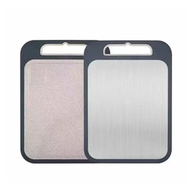 Cutting Board Stainless Steel, 3 in 1 with Built-in Garlic Grinder - Multipurpose Easy to Clean Chopping Boards for Kitchen