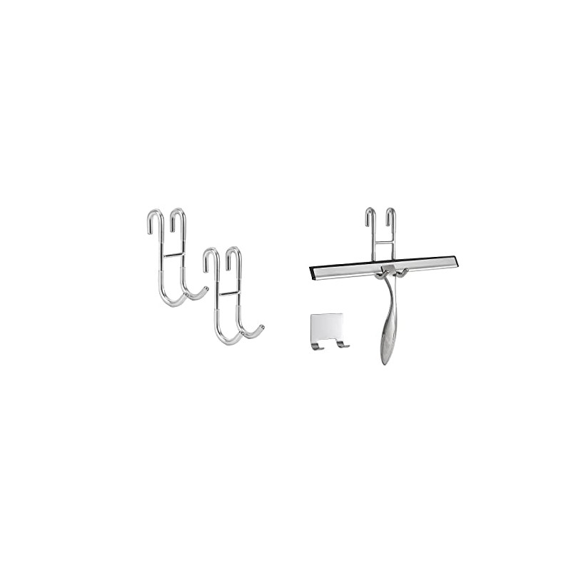 Simtive 12-Inch Shower Squeegee Set with Hooks