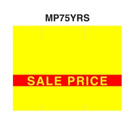Red Reverse Print on Yellow "Sale Price" Pricing Labels to fit Monarch 1153 and 1175 Pricers. 6 Rolls with 1 Free Ink Roller.