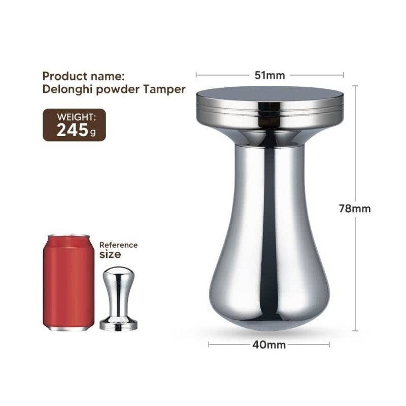 51mm Espresso Coffee Tamper, Stainless Steel Base