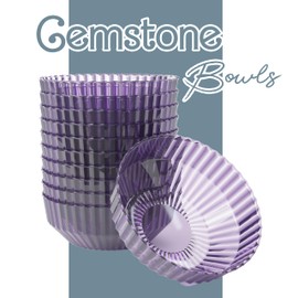 Exquisite Purple Plastic Bowls Disposable - 16 Oz - 20 Count - Disposable Soup Bowls - Great for Weddings Parties And Formal Occasions