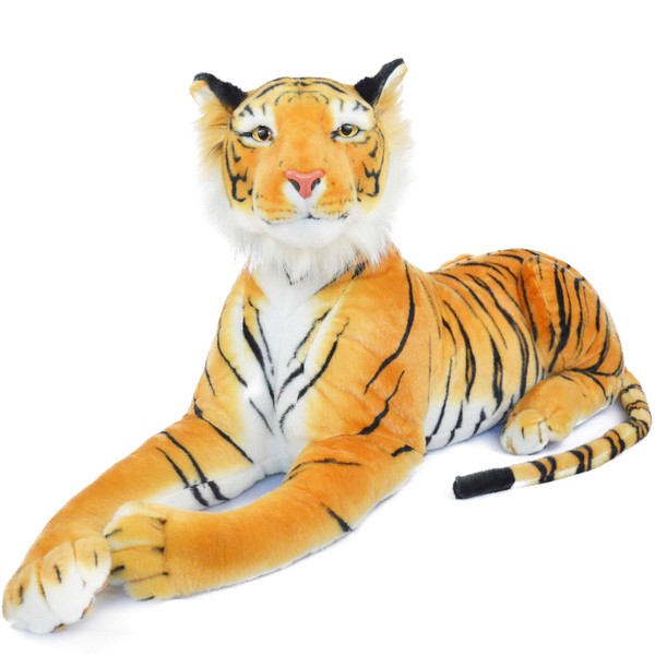 Rohit The Orange Bengal Tiger - 46 Inch (Tail Measurement Not Included) Big Stuffed Animal Plush Cat - by Tiger Tale Toys