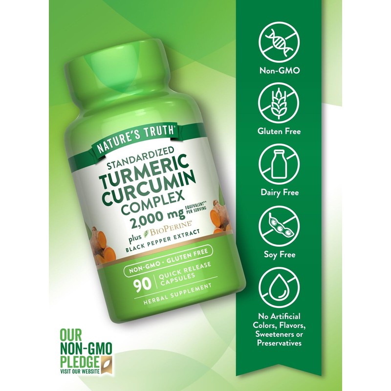 Nature's Truth Turmeric Curcumin with Black Pepper Herbal Supplement 90