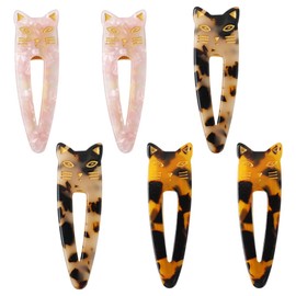 SHIDXIB 6Pcs Acrylic Clip Cartoon Cat Hair Clip Cute Hair Clips For Side Hair Bang Women Hair Accessories Hair Clips Gifts