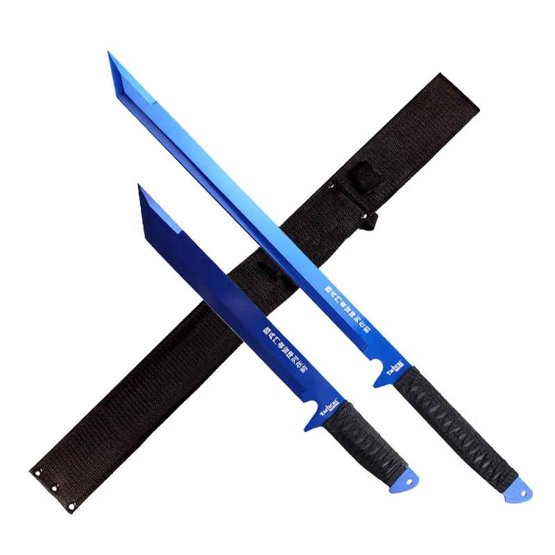 Tactical Master 2 PCS Full Tang Ninja Machete Zombie Tactical