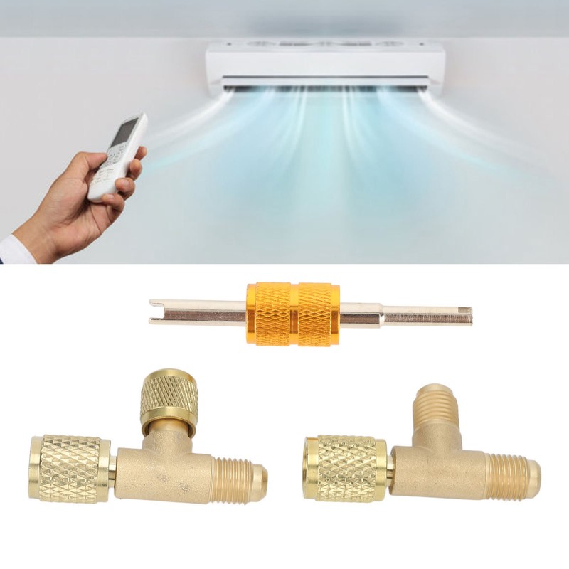 1/4in Valves Core Brass Tee Adapter Quick Coupler Access Tee
