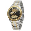 WINNER Men Hollow Mechanical Waterproof Watch Wristwatch (Black Dial Gold