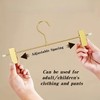 Gold Pants Hangers with 2-Adjustable Clip,Skirt Hangers Metal Clip Hanger