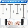KUQAE Adjustable Ball Valve Wrench，Heavy Duty Steel Labor-Saving Wrench