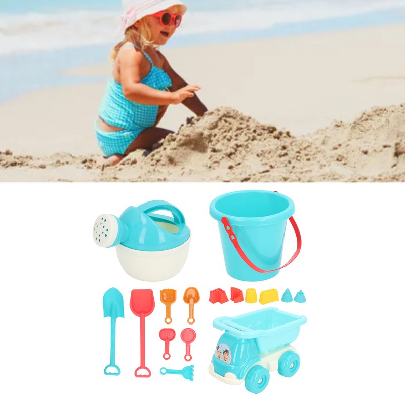 16pcs Kids Beach Toys Set Bucket Shovel Rake Sand Model