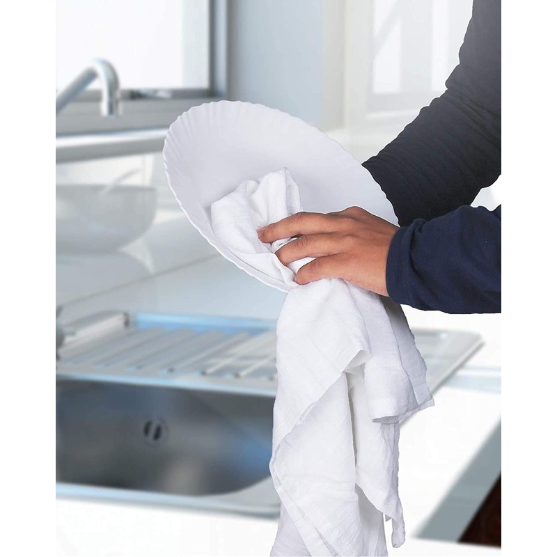 Simpli-Magic 79374 Flour Sack Kitchen Towels, Pack of 14, White,