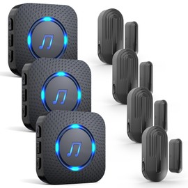 SanJie Door Chime, Wireless Door Chimes When Door Open Entry for Business/Home/Office/Store (500ft Range 26 Chimes Adjustable Volume)