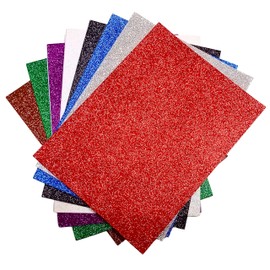 Shimmering Glitter Foam Sheets - 8 Assorted Colors - Flexible EVA Craft Foam for Art & Card Making - 20cm × 15cm