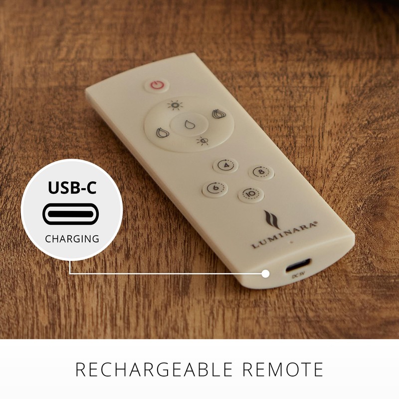 Luminara 10 Features Rechargeable Remote Control On/Off, Timer, Dimmer, Flicker