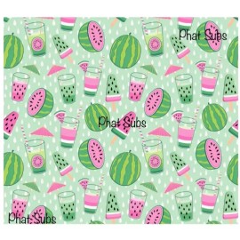 Unbranded 20oz Sublimation Tumbler Wrap Watermelon Juice Ready To Press Heat Transfer