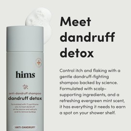 hims Dandruff Detox Anti Dandruff Shampoo, 2 Pack - Anti Dandruff Shampoo for Dry, Itchy Scalp with Pyrithione Zinc 1% and Argan Oil - Paraben Free, Sulfate Free - Evergreen Mint - 2 x 6.4 fl oz