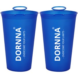 DORNNA Soft Cup Speed - Foldable Cup Trail Running 2 x 200 ml, Foldable Drinking Cup, Water Bottle, BPA-Free Sports Bottle for Hydration Backpack, Bicycle, Hiking, Jogging, Camping and Climbing
