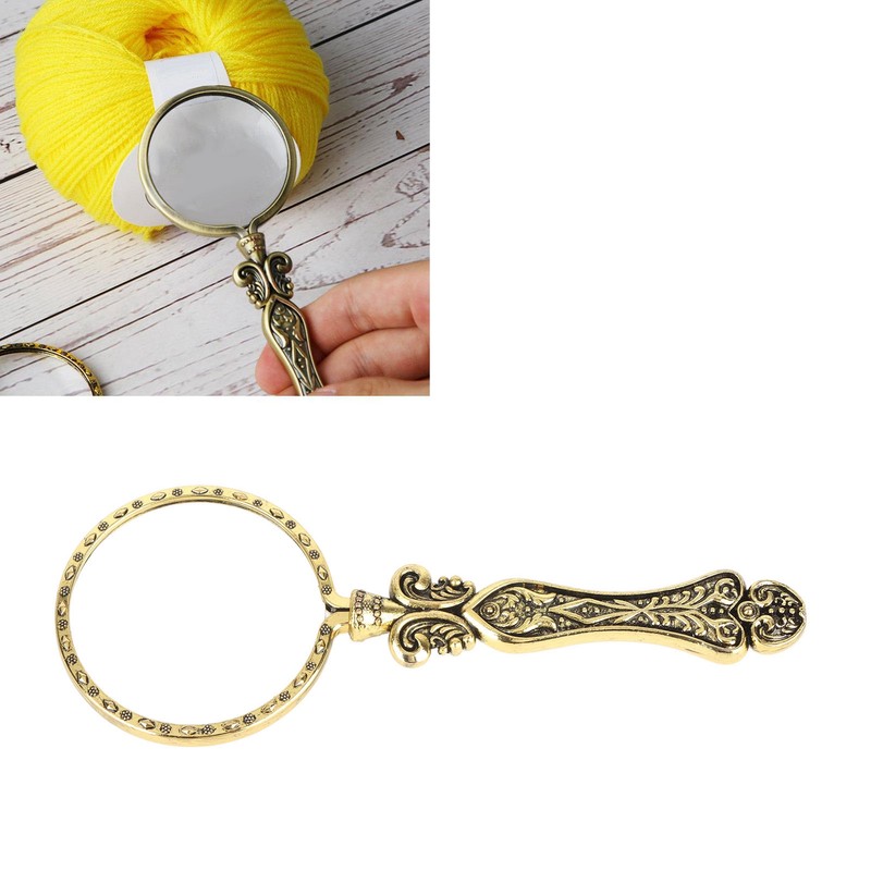 3X Retro Magnifying Glass Elderly Kids Handheld Magnifier for Reading