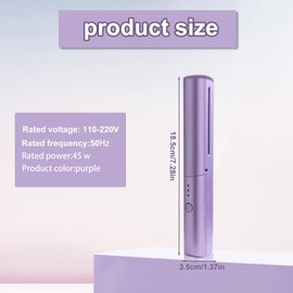 Haarglätter Bürste Mini Glätteisen, 2-in-1 Glättbürste Tragbarer kabelloser Haarglätter mit 3 Einstellbaren Temperaturen Elektrische Glättungsbürste Bartglätter Haarglätterbürste für Reise(Lila)