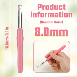 Crochet Hook, 8.0 mm Ergonomic Crochet Hook, Crochet Needles, Ergonomic Handle Crochet Hook, Knitting Needles with Soft Handle Beginners and Experienced Crochet Hobbyists (8.0 mm)