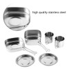 6Pcs Portable Stainless Steel Cookware Set Camping Picnic Outdoor Pan