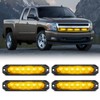 Nilight 4PCS 6LED Amber Emergency Strobe lights 12V 24V Surface