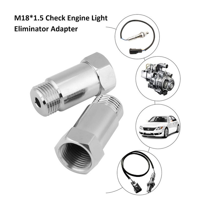Oxygen Sensor Adapter, 2Pcs 45mm M18*1.5 Universal Check Engine Light