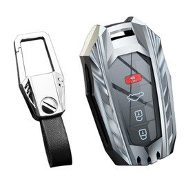 Ocezbiis for Toyota Key Fob Cover,Keychain,Zinc Alloy Protection Car Key Shell Case Compatible with Toyota Holder Smart Remote Keyshell Accessories(for Toyota Style B Silver)