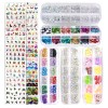 Decoración De Uñas Strass para uñas, 3 Cajas Strass 48