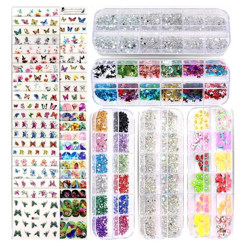 Decoración De Uñas Strass para uñas, 3 Cajas Strass 48