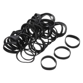 sourcing map 100 Pack Rubber Band Stretchable Rubber Elastic Band Black 25mm x 5mm Hair Rubber Bands for Home Office