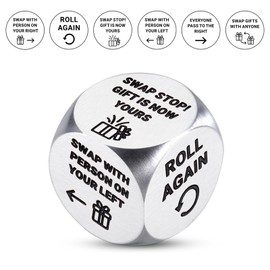 Santa Swap Gift Exchange Dice, White Elephant Gifts for Adult, Gift Exchange Dice Game, Dices Games for Family Party, Stocking Stuffers for Women Men Adults, Christmas Dices Gift Exchange Game