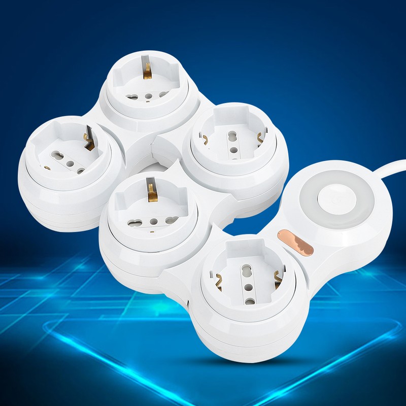 Power Strip Deformation 5 Concave Jack 10A with Power Indicator