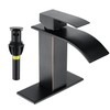 Fransiton Black Waterfall Bathroom Faucet Lavatory Single Handle 1 or