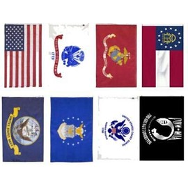 Wholesale Lot 2x3 USA + 5 Branches Military + Pow Mia + Georgia Flag Set