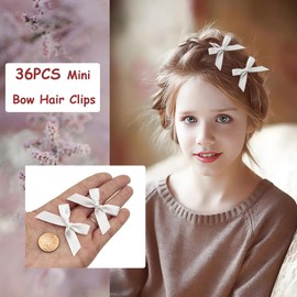 Dorothy 36PCS Mini Bow Hair Clips,Small White Hair Bows for Girls Toddler Hair Clips Accessories