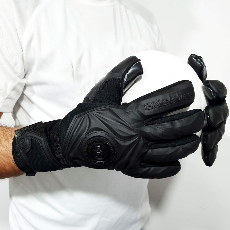 GK Saver Football Goalkeeper Gloves Professional 3D Blackout Goalie Savefingers
