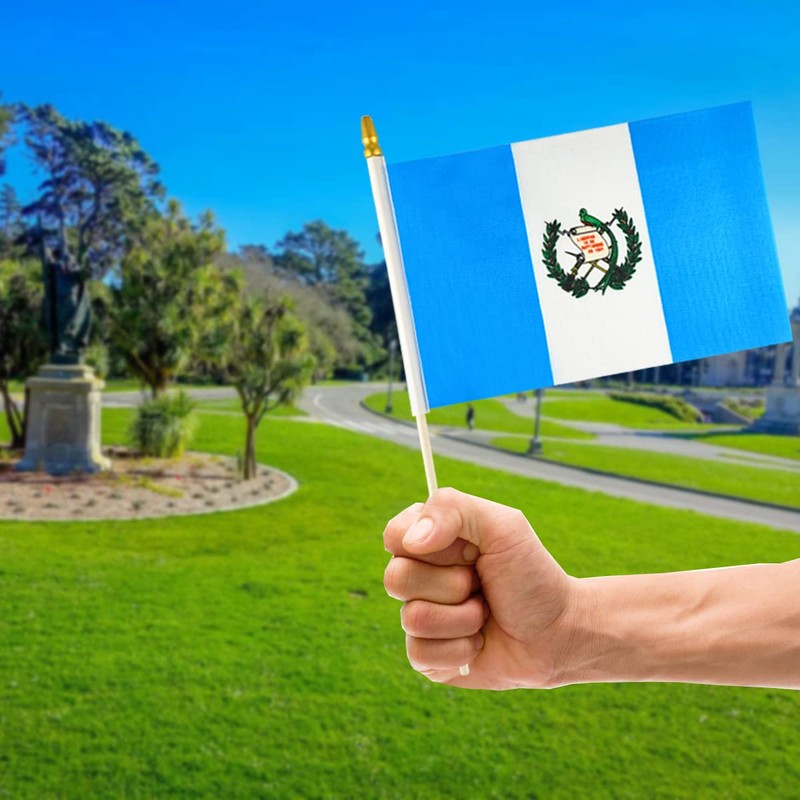 Newperlite Guatemala Stick Flag Guatemalan Small Mini Hand Held Flags
