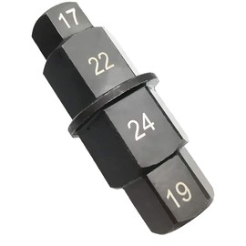 ANCLLO Hex Axle Tool for Motorcycle Front Axle Wheel, Hex Allen Axle Spindle Tool Socket Adapter Tool 3/8 Inch 17 mm 19 mm 22 mm 24 mm