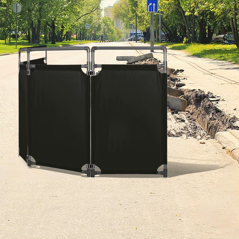 4 Panels Safety Barricade, 7.8FT Removable Foldable Security Gates Barrier