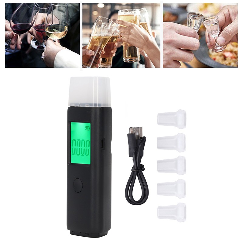 Breathalyzer Breath Tester Meter LED Digital Display Accurate Portable Testing