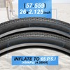 WHEELO 26x2.125 Cruiser Bike Tires Set: 2-Pack 26-inch Folding Tires
