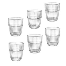 Bormioli Rocco Barshine 7 oz. Juice Stackable Tempered Drinking Glasses, Set of 6, Clear
