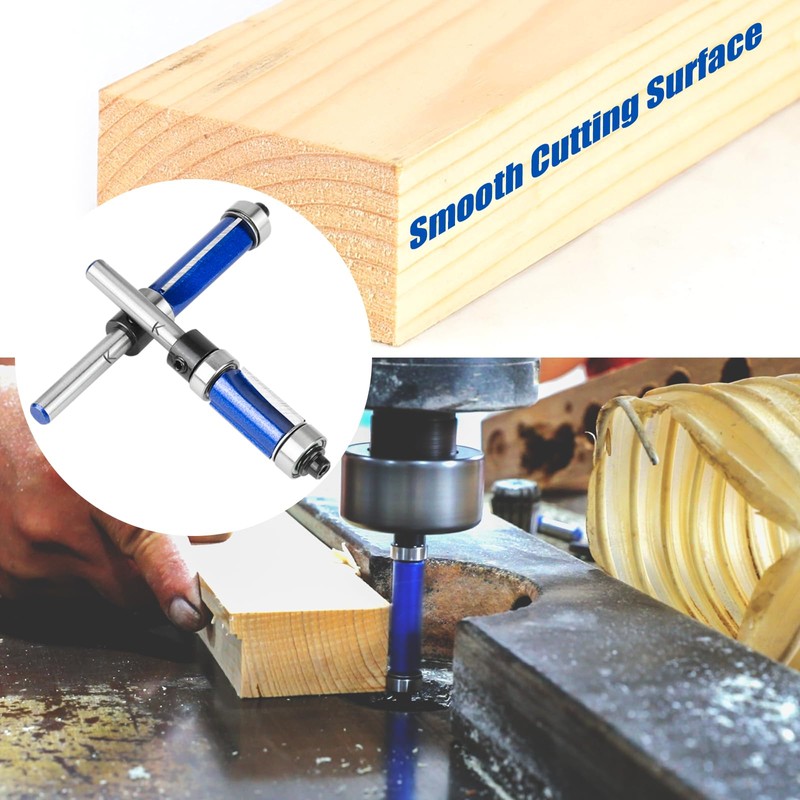 NICAVKIT 4Pcs Top and Bottom Bearing Flush Trim Router Bits
