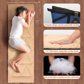 KingCamp - Cojín de Dormir para Camping, cómoda y Ligera, portátil, Suave, cálido, Antideslizante, para Acampar, Excursionismo, 75 x 25 Pulgadas, Color Caqui