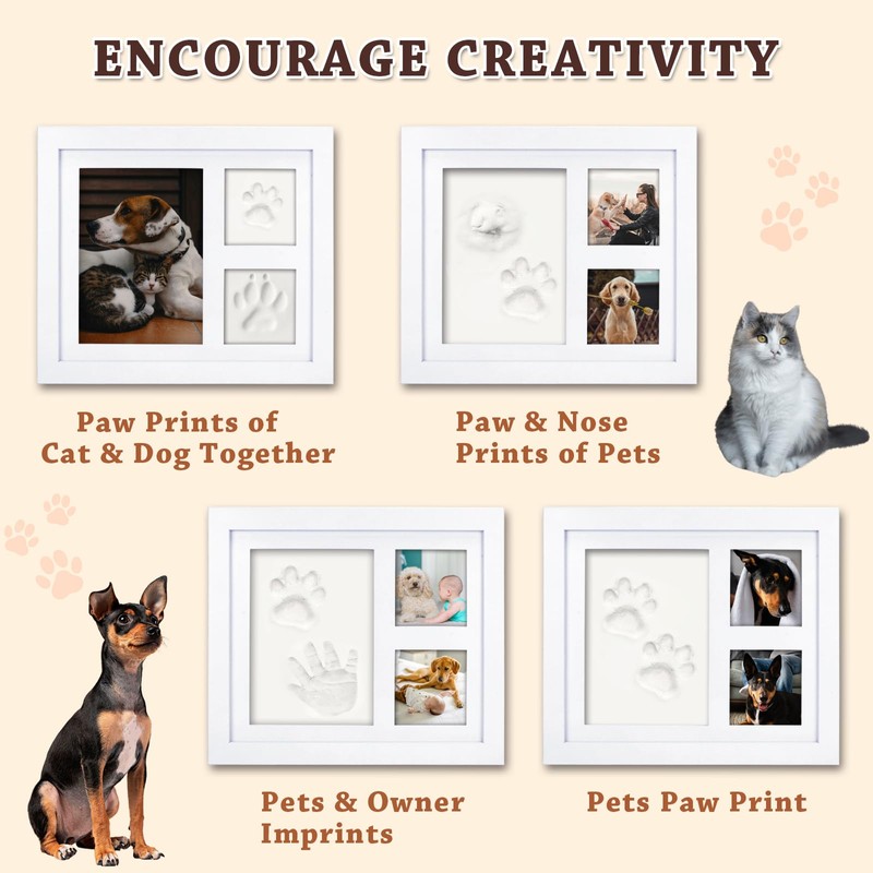 Pet Paw Print Photo Frame Kit with Clay - Dog