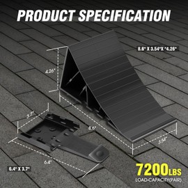 DNA MOTORING 2pcs Wheel Chocks Tire Chocks, Trailer Wheel Chocks RV Wheel Chocks for RV Trailer, Keeps Trailer in-Place, with Bracket, Black, TOOLS-00697