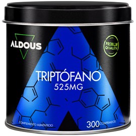 L-Tryptophan 525 mg per tablet, 300 vegan tablets, 10 month range, from vegetable fermentation, L tryptophan high dose, promotes deep sleep and improves mood, plastic-free